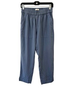 Pact women’s Harbour Pants cotton hemp S blue ankle lightweight pull on NWT